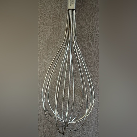 Rae Dunn Ceramic Handle Whisk with White and Silver Design - Picture 3 of 3
